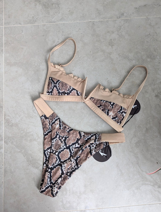 V Wire Bikini Top - Snakeskin