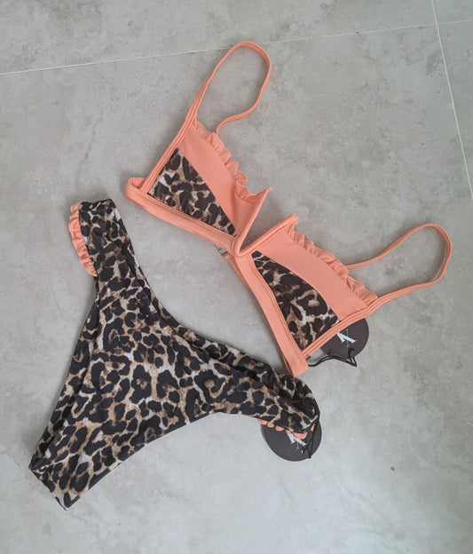 V Wire Bikini Top - Leopard