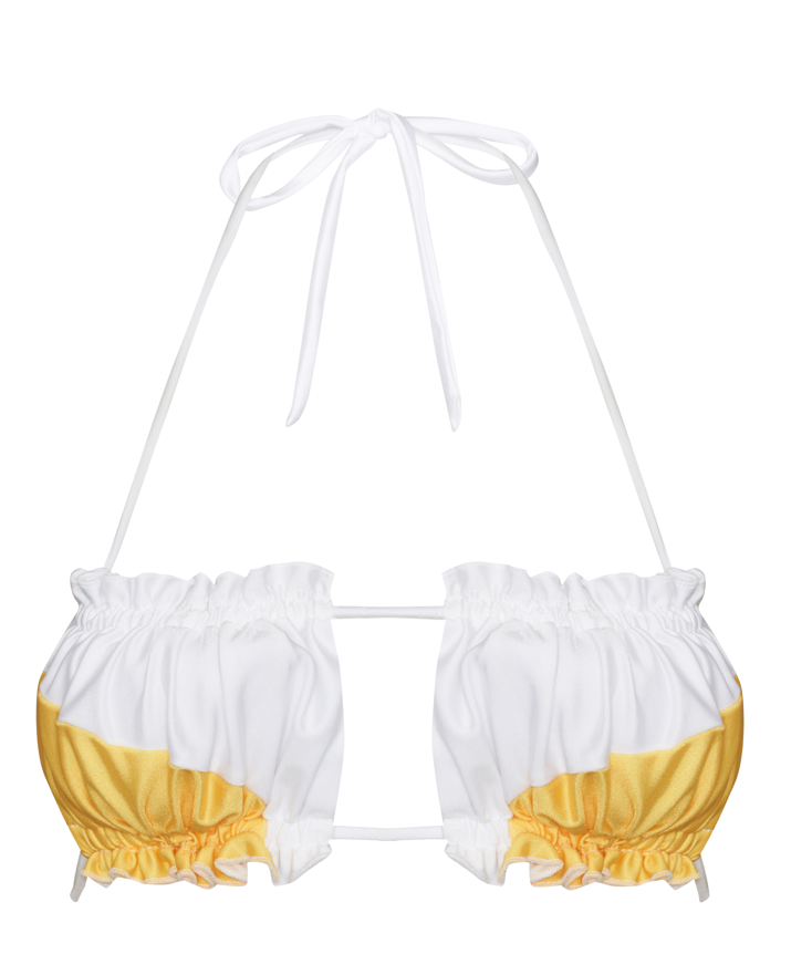 Ruched Bandeau Bikini Top - Yellow