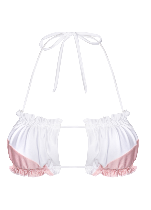 Ruched Bandeau Bikini Top - Pink